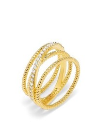 BaubleBar Carly Crystal Crossover Ring