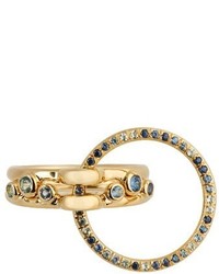 Charlotte Chesnais Fine Jewellery Three Lovers Sapphire Topaz Yellow Gold Ring