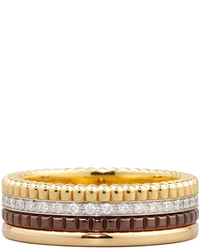 Boucheron Classic Quatre 18k Four Color Gold Small Diamond Band Ring Size 45