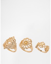 Asos Collection Fine Filigree Ring Pack