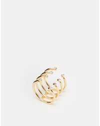 Asos Collection Full Finger Open Ring With Crystals