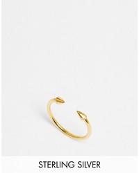 Asos Collection Gold Plated Sterling Silver Spike Open Ended Ring