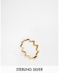 Asos Collection Gold Plated Sterling Silver Zig Zag Ring