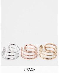 Asos Collection Pack Of 3 Fine Bar Toe Rings