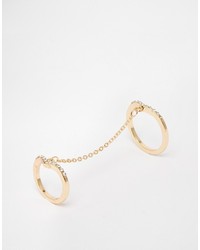 Warehouse Crystal V Chain Link Ring