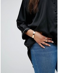 Asos Curve Curve Pack Of 3 Sleek Ring And Cuff Pack