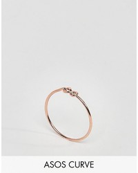 Asos Curve Curve Rose Gold Plated Sterling Silver Knot Pinky Ring