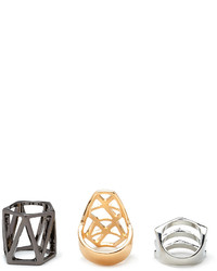 Forever 21 Cutout Geo Ring Set