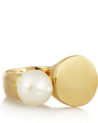 Chloé Darcey Gold Tone Swarovski Pearl Ring