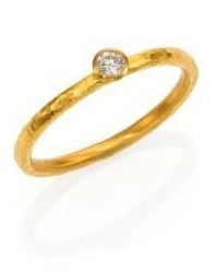 Gurhan Delicacies Diamond 24k Yellow Gold Skittle Stacking Ring