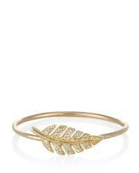 Jennifer Meyer Diamond Gold Leaf Ring