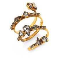 Erickson Beamon Double Coil Crystal Ring