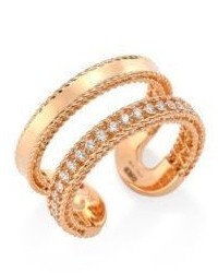 Roberto Coin Double Symphony Diamond And 18k Rose Gold Ring
