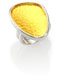 Gurhan Elets 24k Yellow Gold Sterling Silver Amorphous Statet Ring