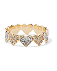 Sydney Evan Eternity Heart 14 Karat Yellow And White Gold Diamond Ring