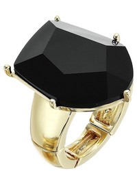 GUESS Faceted Jet Stone Ring Ring