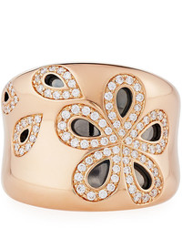 Roberto Coin Fantasia 18k Rose Gold Diamond Daisy Band Ring Size 65