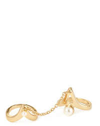 Forever 21 Faux Pearl Chained Ring