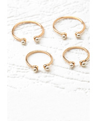 Forever 21 Faux Pearl Open Ring Set