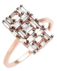 Suzanne Kalan Fireworks Rectangular Baguette Diamond Ring