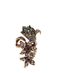 Alcozer & J Flora Pearl Emerald Crystal Ring