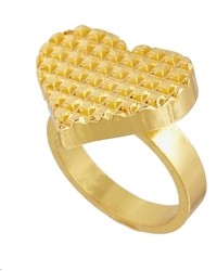 Gogo Philip Etched Heart Ring Gold