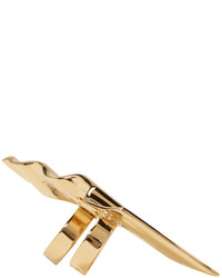 Saint Laurent Gold Babylone Two Finger Ring