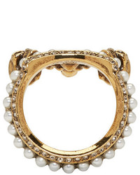 Alexander McQueen Gold Crown Skull Ring