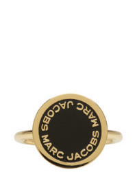 Marc Jacobs Gold Enamel Logo Disc Ring