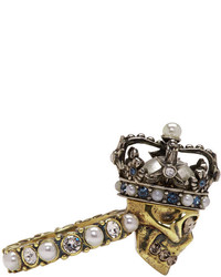 Alexander McQueen Gold King Skull Ring