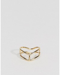 Asos Gold Plated Sterling Silver Double Bar Ring