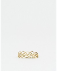 Asos Gold Plated Sterling Silver Plaited Ring