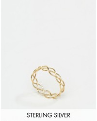 Asos Gold Plated Sterling Silver Plaited Ring