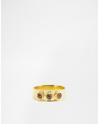 Mirabelle Gold Plated Textured Ring With Garnet