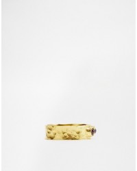 Mirabelle Gold Plated Textured Ring With Garnet