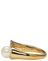 Chloé Gold Small Darcey Pearl Ring