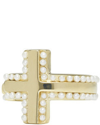 Givenchy Gold T Bar Ring