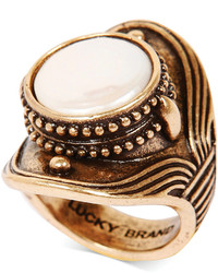 Lucky Brand Gold Tone Freshwater Pearl Statet Ring