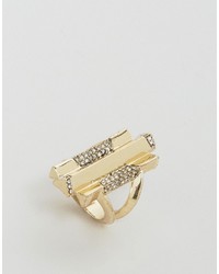 House Of Harlow Gold Tone Jewelled Statet Ring