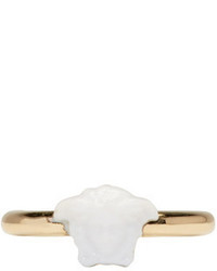 Versace Gold White Resin Lion Ring