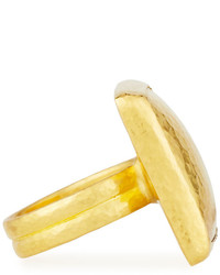 Gurhan Hammered 24k Gold Square Amulet Ring