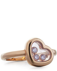 Chopard Happy Diamonds 18k Rose Gold Diamond Heart Ring Size 675