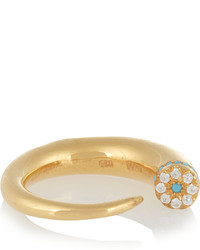 Iam By Ileana Makri Thorn Eye Gold Plated Cubic Zirconia Ring