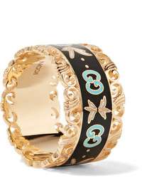 Gucci Icon 18 Karat Gold And Enamel Ring
