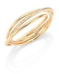 Ef Collection Interlocking Diamond 14k Yellow Gold Eternity Ring
