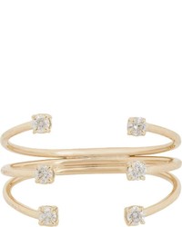 Jennie Kwon Diamond Gold Tri Band Cuff Ring