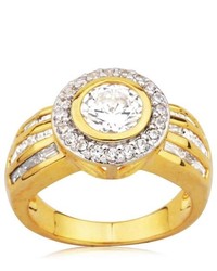 Joolwe 18k Gold Over Sterling Silver Cubic Zirconia Cosmopolitan Statet Ring