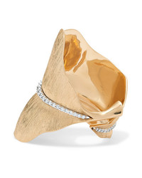OLE LYNGGAARD COPENHAGEN Leaves Large 18 Karat Gold Diamond Ring