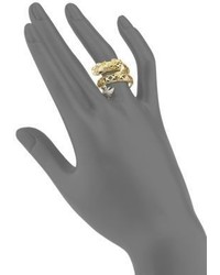 John Hardy Legends Naga Diamond Ruby 18k Yellow Gold Coil Ring