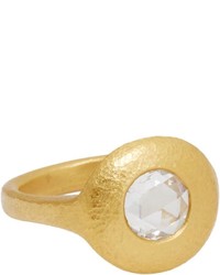 Linda Lee Johnson Diamond Gold Jubilee Rose Ring Colorless